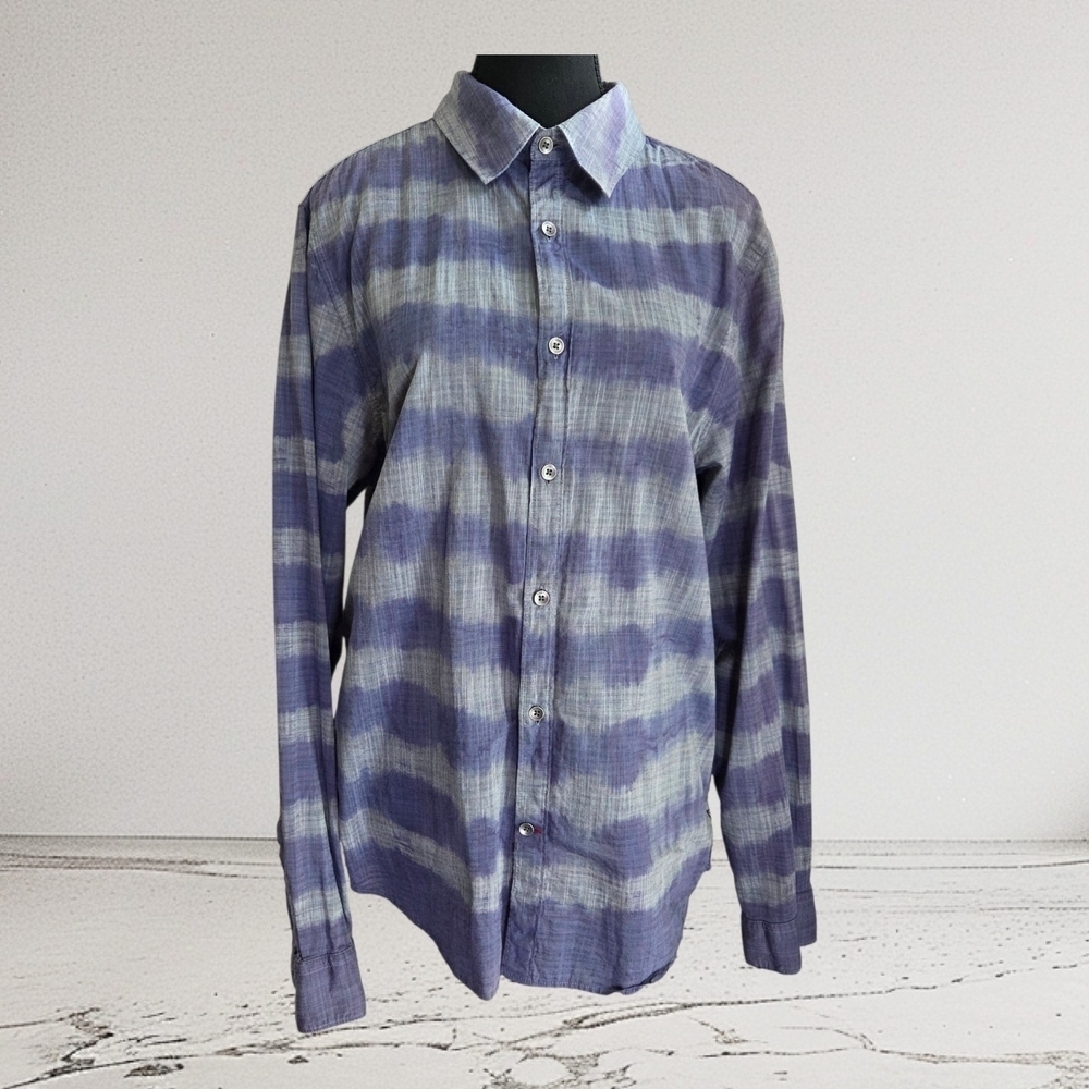 Guess Purple Dillon Slim Fit Men's Button Up Shirt Size Med